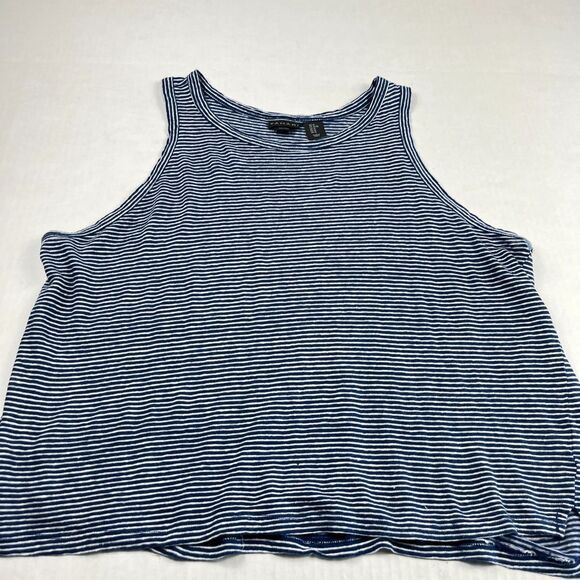 Tahari Striped Linen Tank Top XL Coastal Boho Summer Sleeveless Lightweight - Picture 2 of 9
